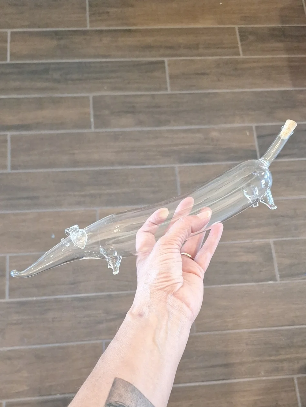 Vintage Bols Blown Glass Dachsund Dog Decanter Bottle Figurine